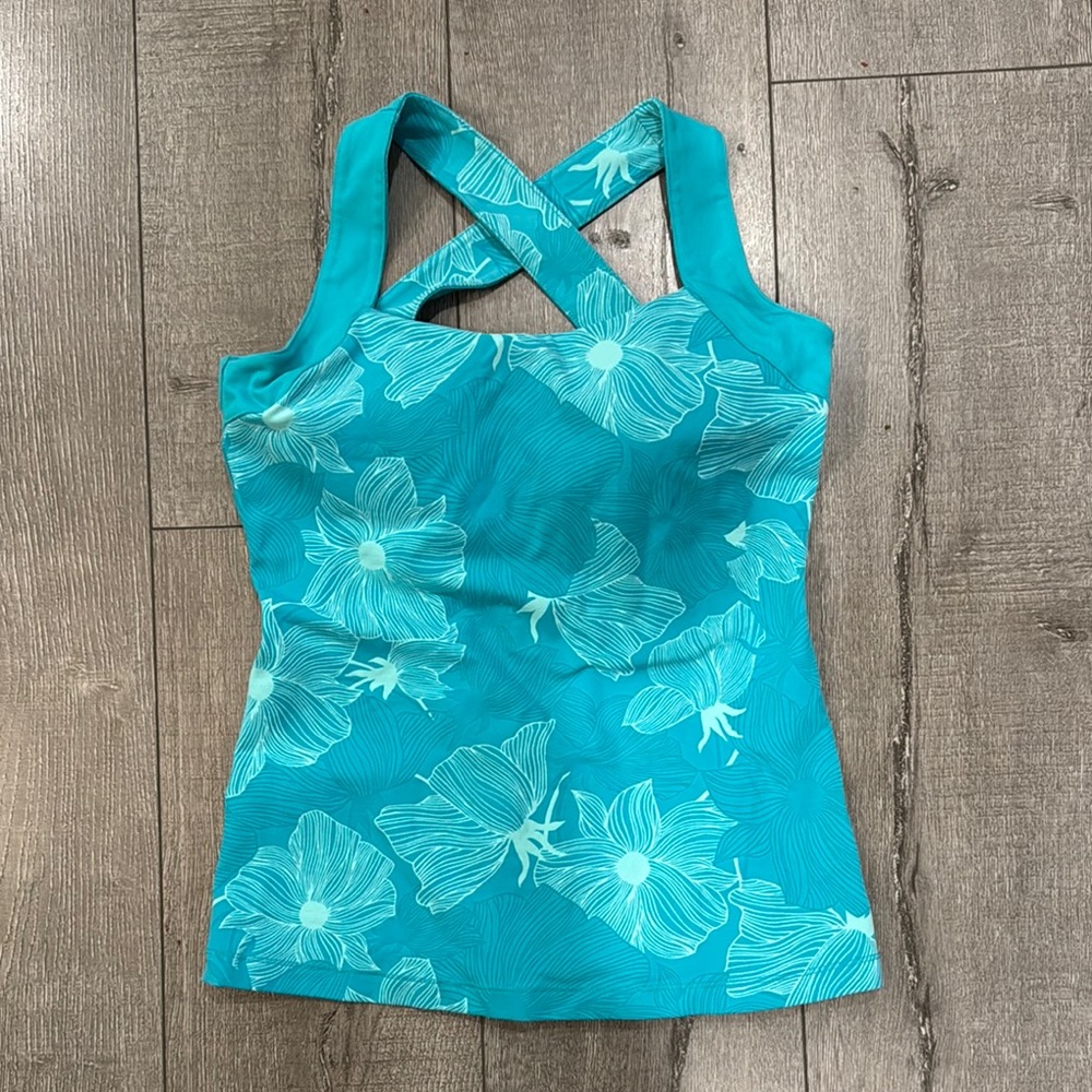 Lucy Blue Fitted Cut-Out Tank Top